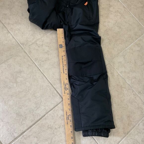 Champions Snow ski Bib overalls Kid’s S 6/7 Black Adj. double reinforced knees. - Picture 9 of 11